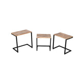 Julian Stool Set Of 3 Black - Furniture Castle